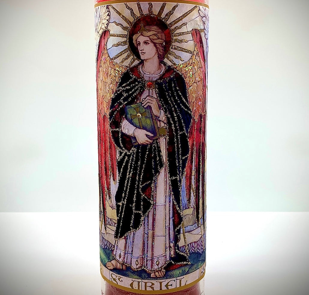 Archangel Uriel Glitter Candle