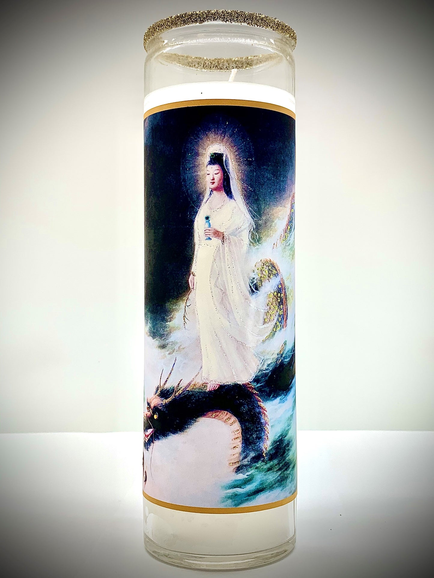 Kuan Yin: Dragon Glitter Candle