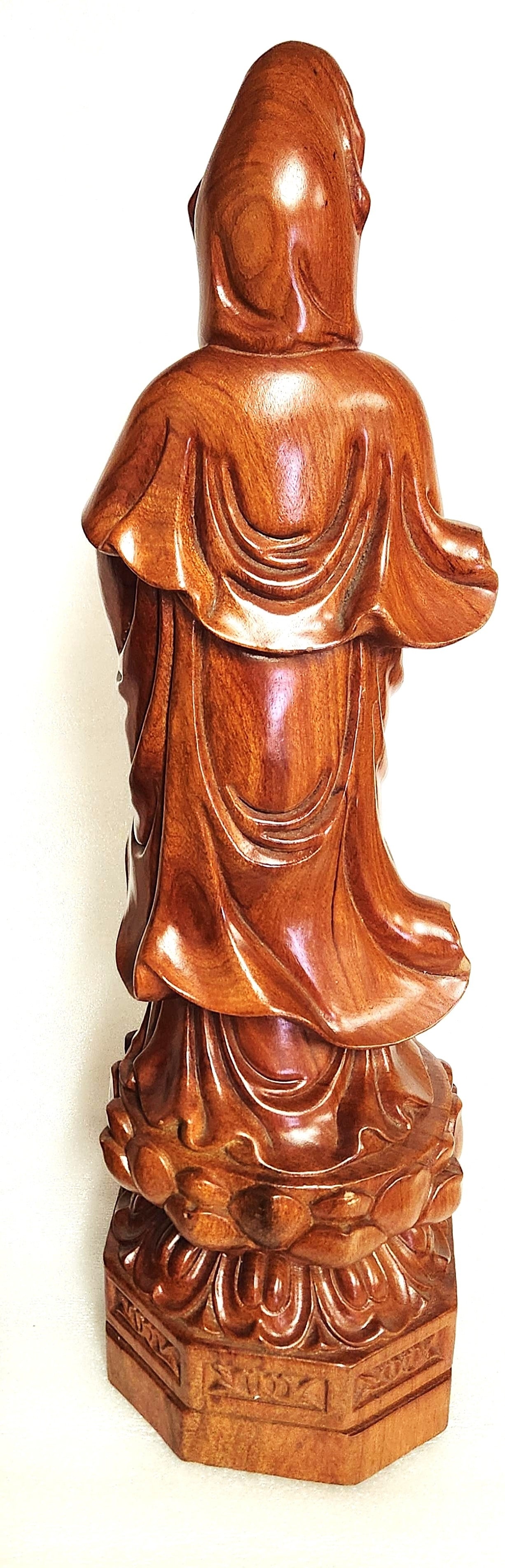 Kwan Yin Compassion and Mercy Handcarved Wood Statue