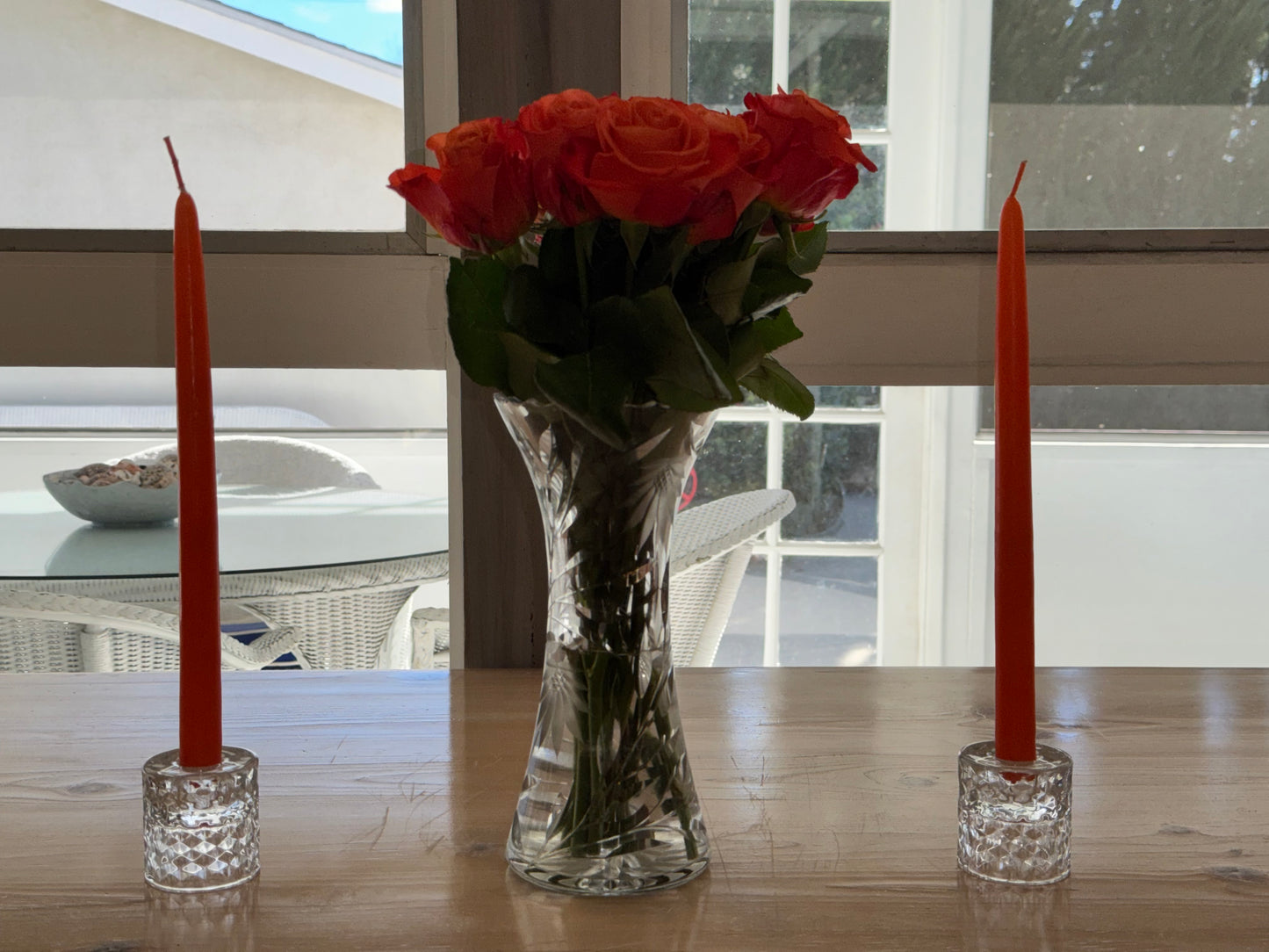 Red Taper Candle - hand dipped