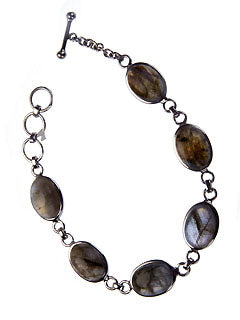 Labradorite and Sterling Link Bracelet