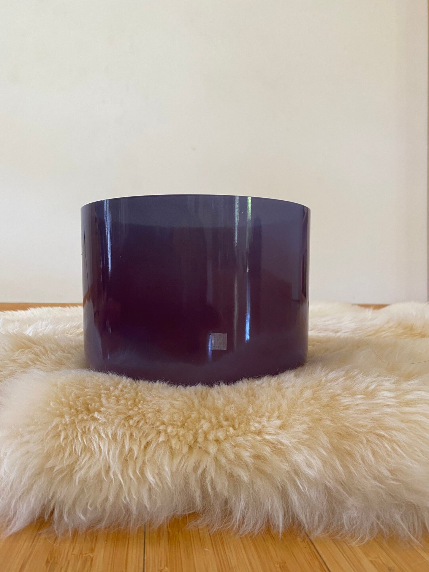 9 inch Amethyst Singing Bowl with Circle Rubber Ring Stand and Suede Malle