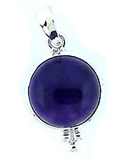 Amethyst and Sterling Silver Pendant with Granular Design