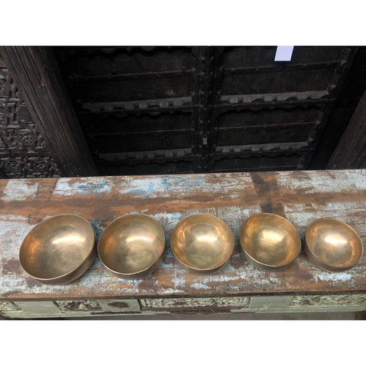 Brass Singing Bowls hand beaten. Size range 4.5 to 12