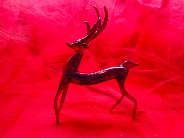 Crimson Glass Reindeer
