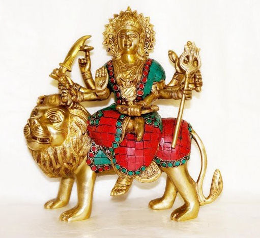 DURGA WITH STONEWORK 10"