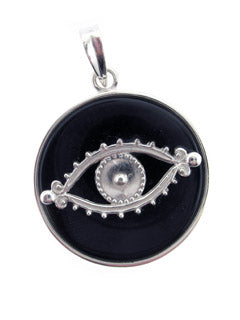 Eye Pendant with Onyx Crystal