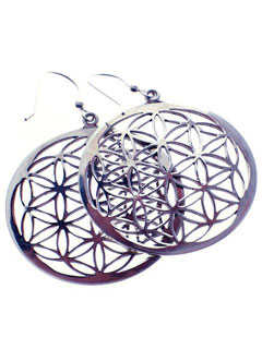 Lovely Sterling Silver Flower of Life Earrings