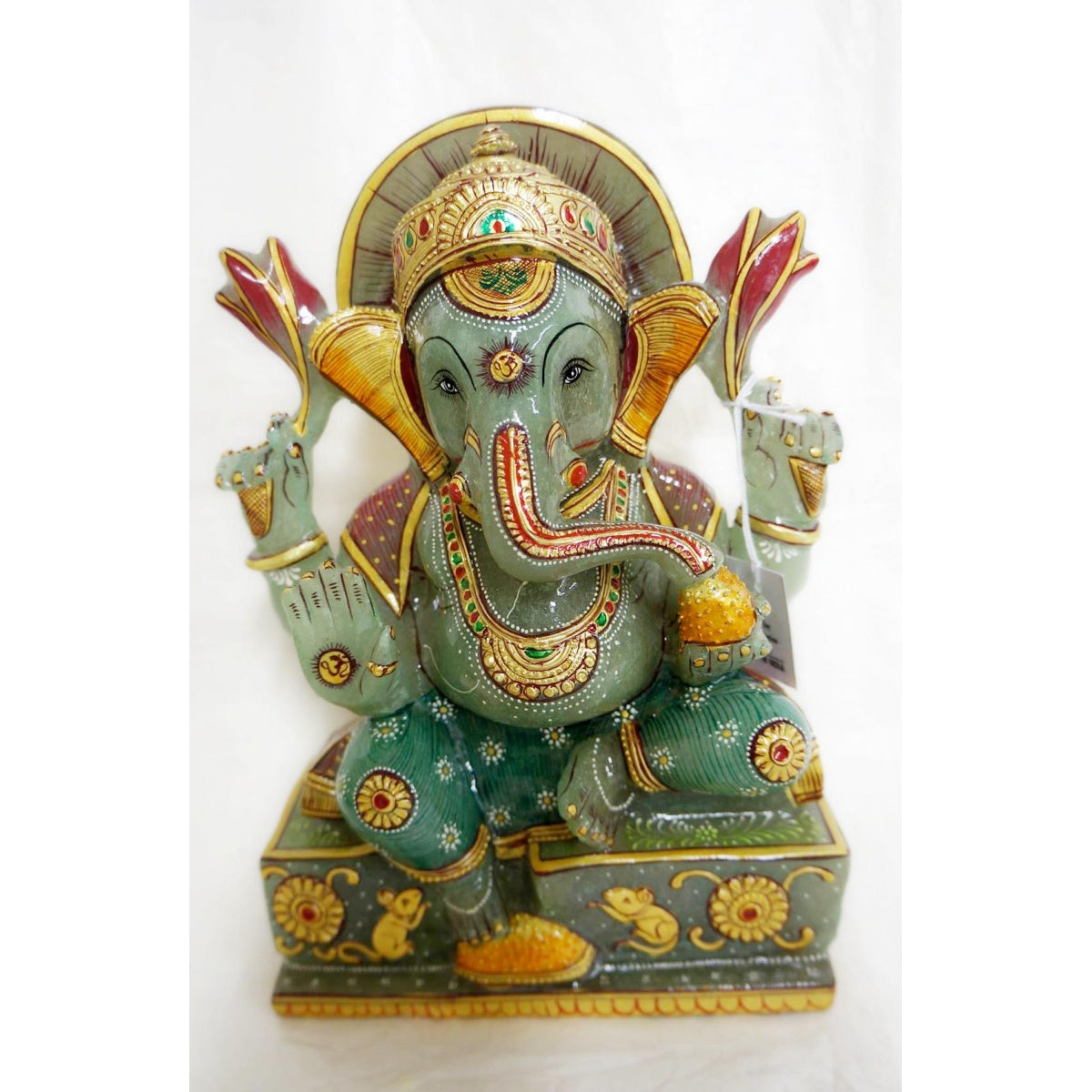 GANESH JADE QUARTZ 10" GOLD PAINTED