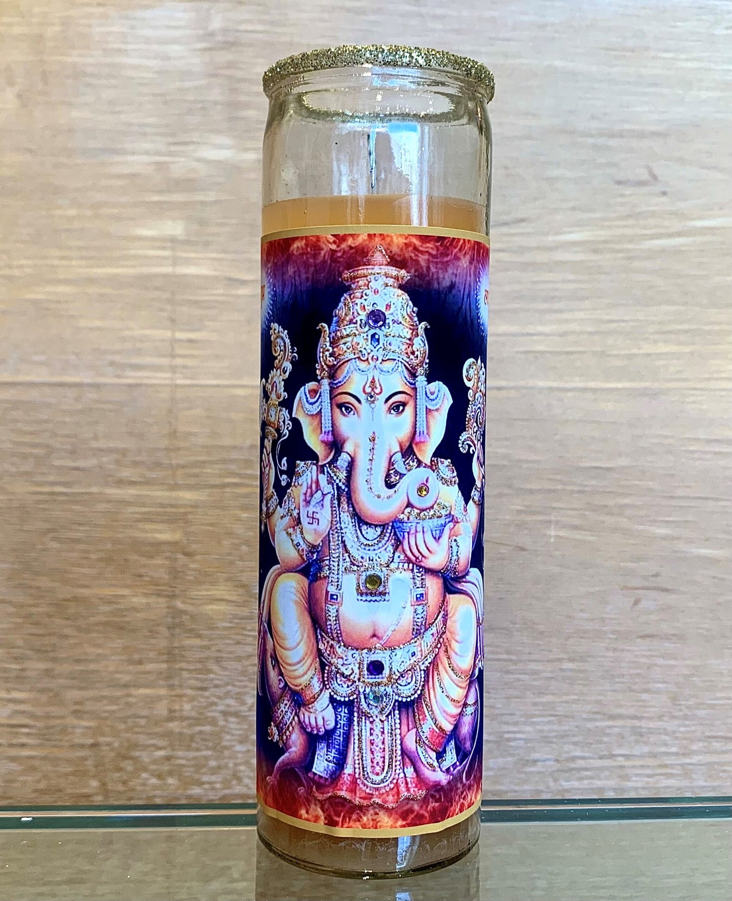 Ganesh Glitter Candle