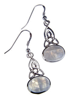 Elegant Infinity Knot Moonstone Earrings