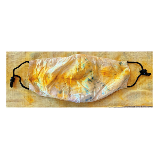 Silk Facemask Tie-Dyed with Herkimer Diamond Crystal energy and Rose Petal