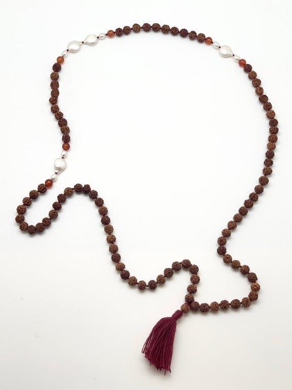 Rudraksha and Pearls Mala