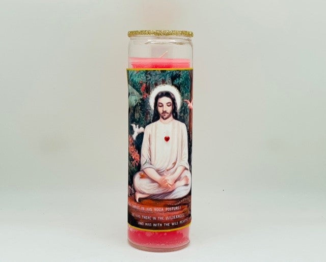 Jesus Lotus Glitter Candle