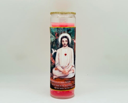 Jesus Lotus Glitter Candle