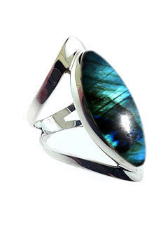 Open Band Labradorite Sterling Ring