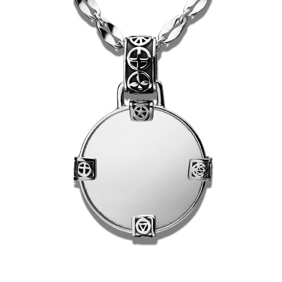 Large Mirror Pendant in Sterling Silver