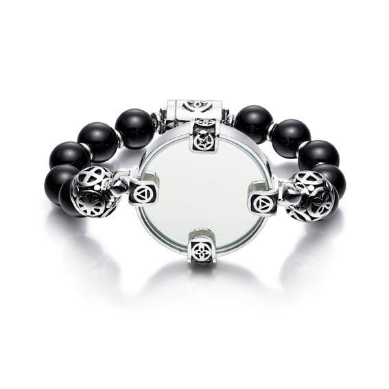 Mirror Bracelet with Onyx Stones on Sterling silver