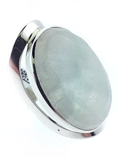 Open Banded Faceted Moonstone Moon Ring