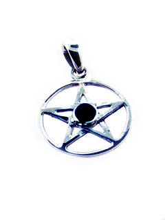 Sterling Pentacle Pendant with Black Onyx