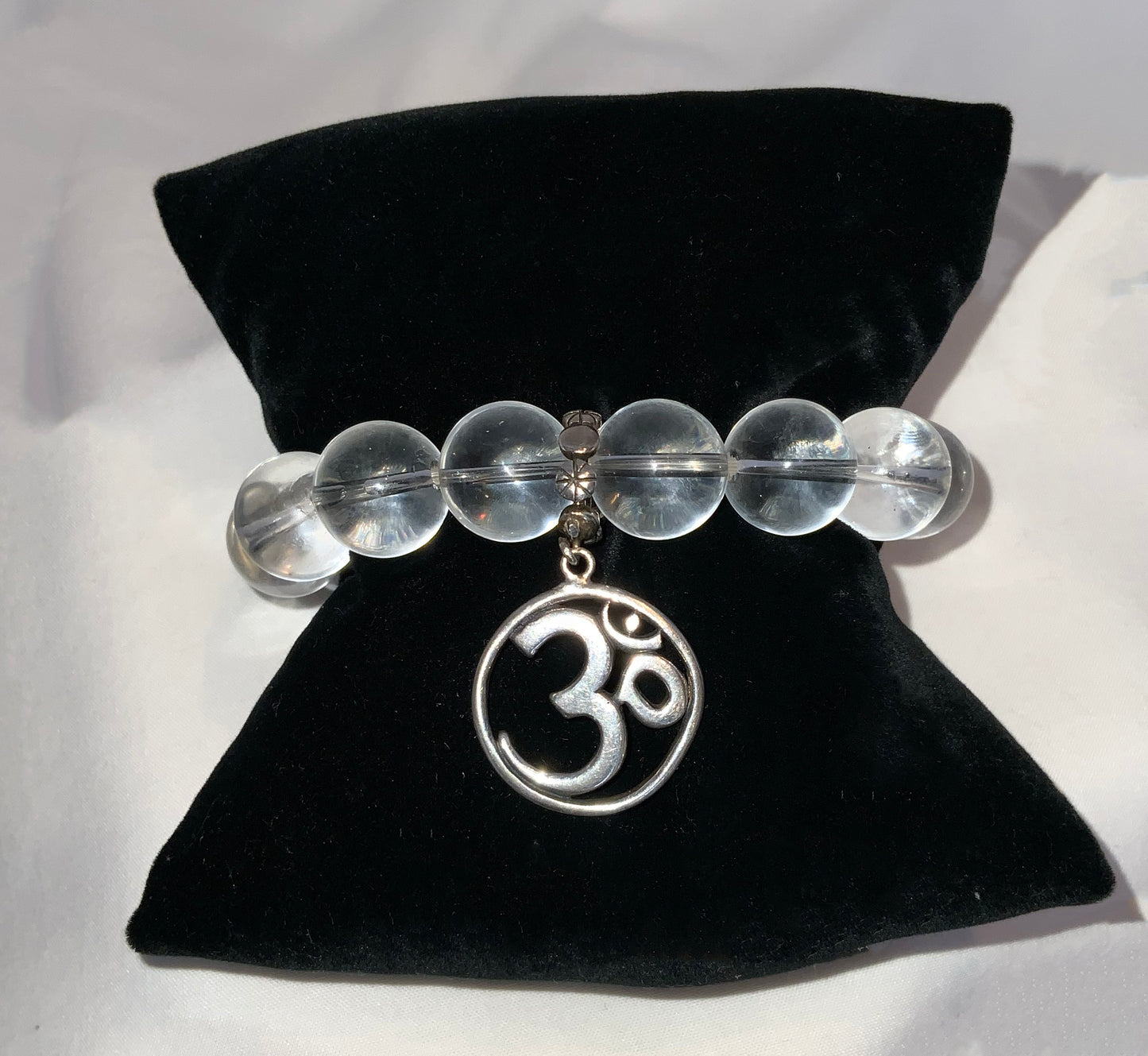Quartz Crystal Bracelet with Om Charm