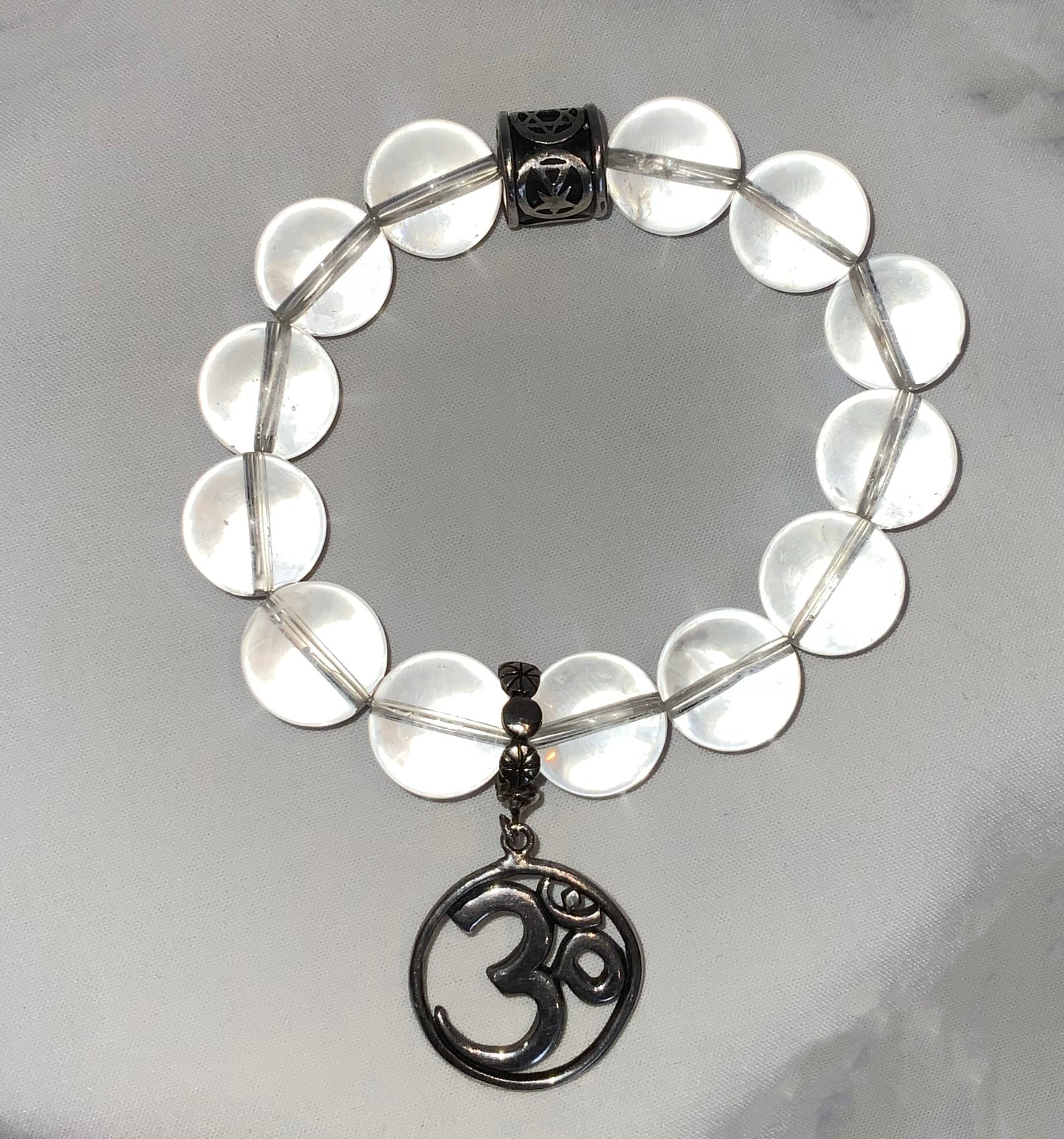 Quartz Crystal Bracelet with Om Charm