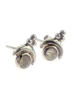 Rainbow Moonstone Abundance Stud Earrings