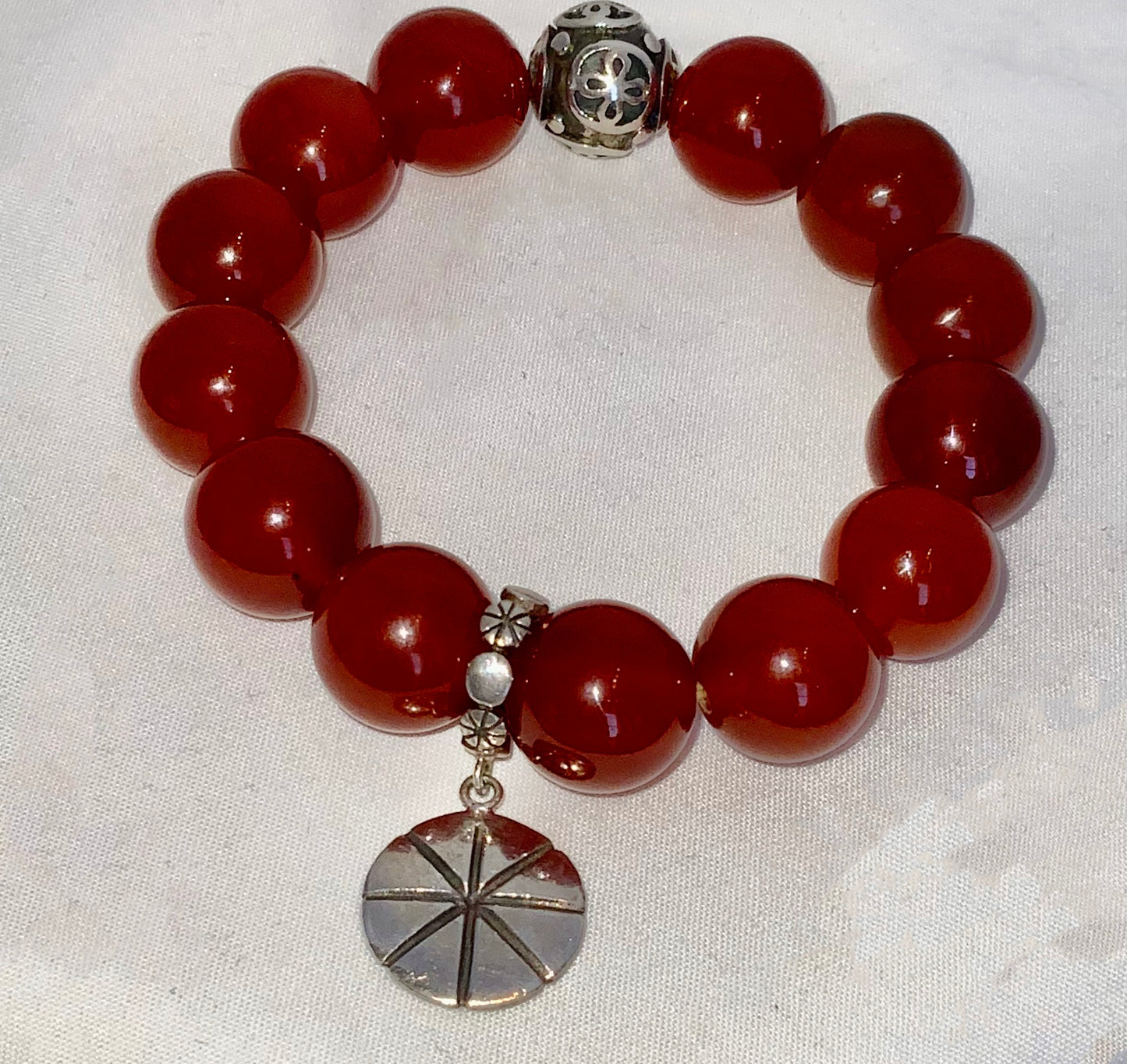Red Agate polished with Charm