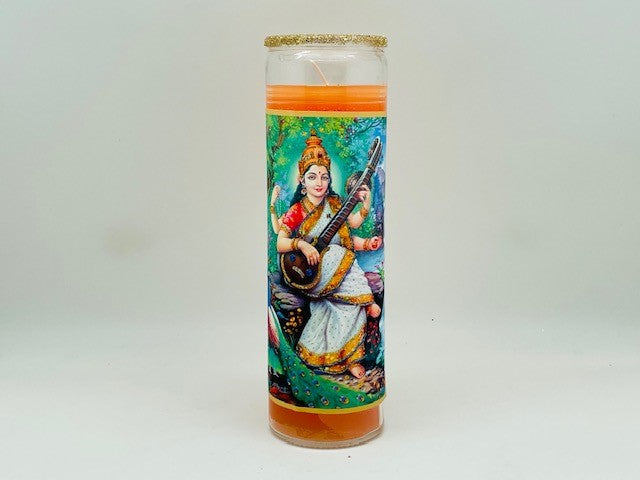 Sarasvati Seated Glitter Candle