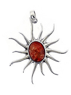 Sun Burst Sterling Pendant
