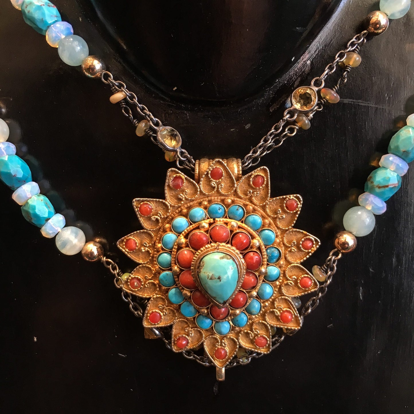 Turquoise and Carnelian Necklace