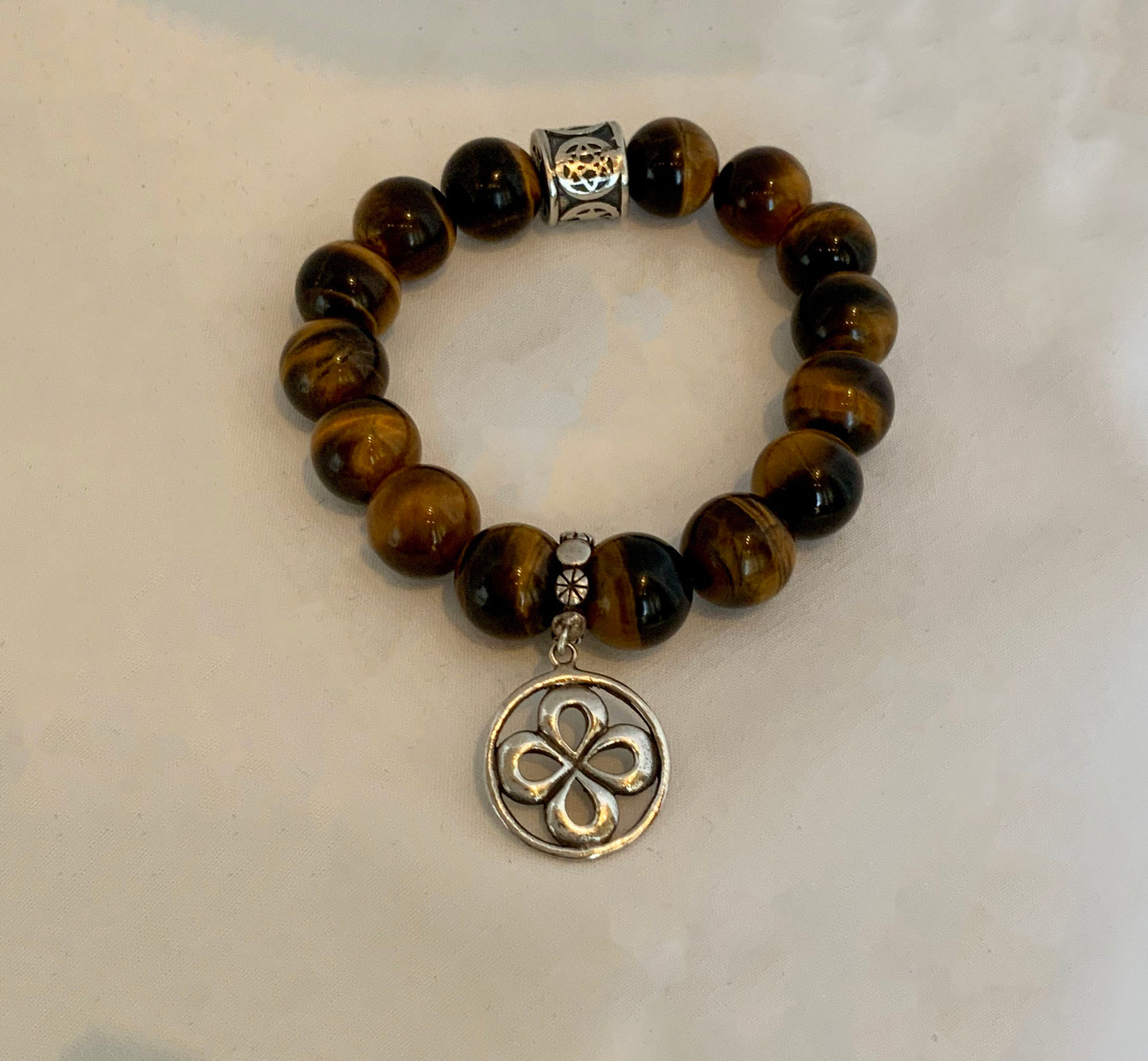 Tigers Eye Bracelet with Sterling Silver Charm
