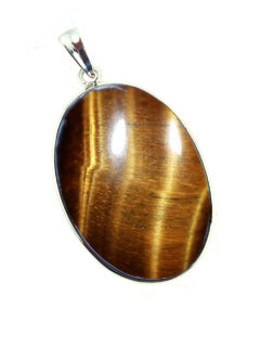 Tigers Eye Stone Pendant with Sterling Setting