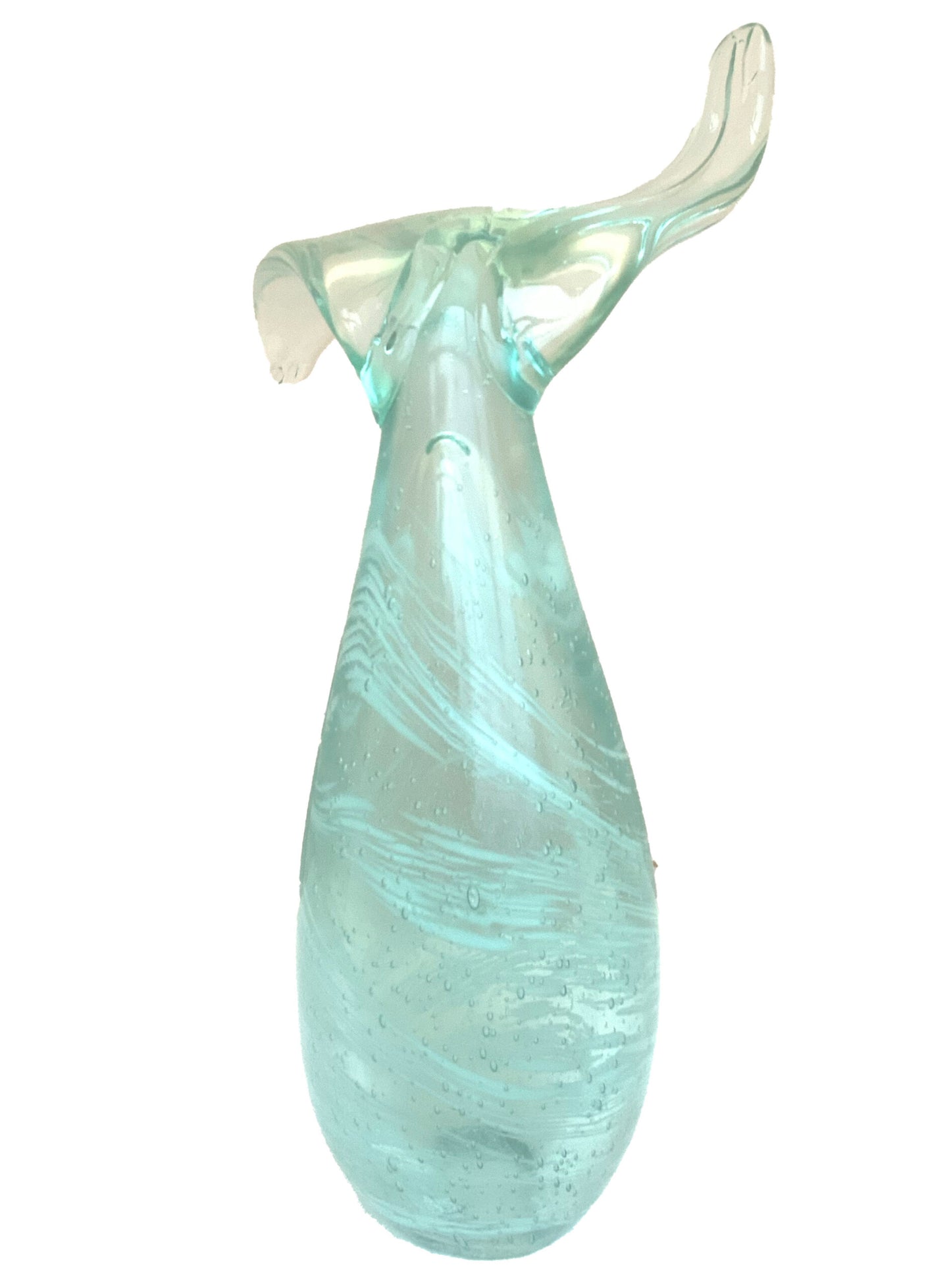 Hand Blown Glass Whale Tale - Medium