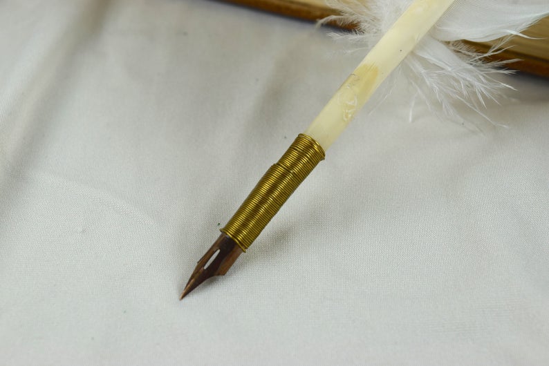 White Turkey Feather Quill Pen