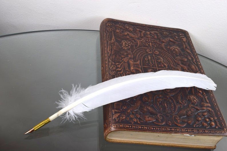 White Turkey Feather Quill Pen