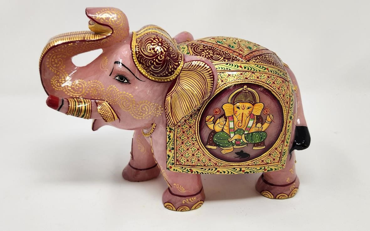 Rose Quartz elephant Ganesh