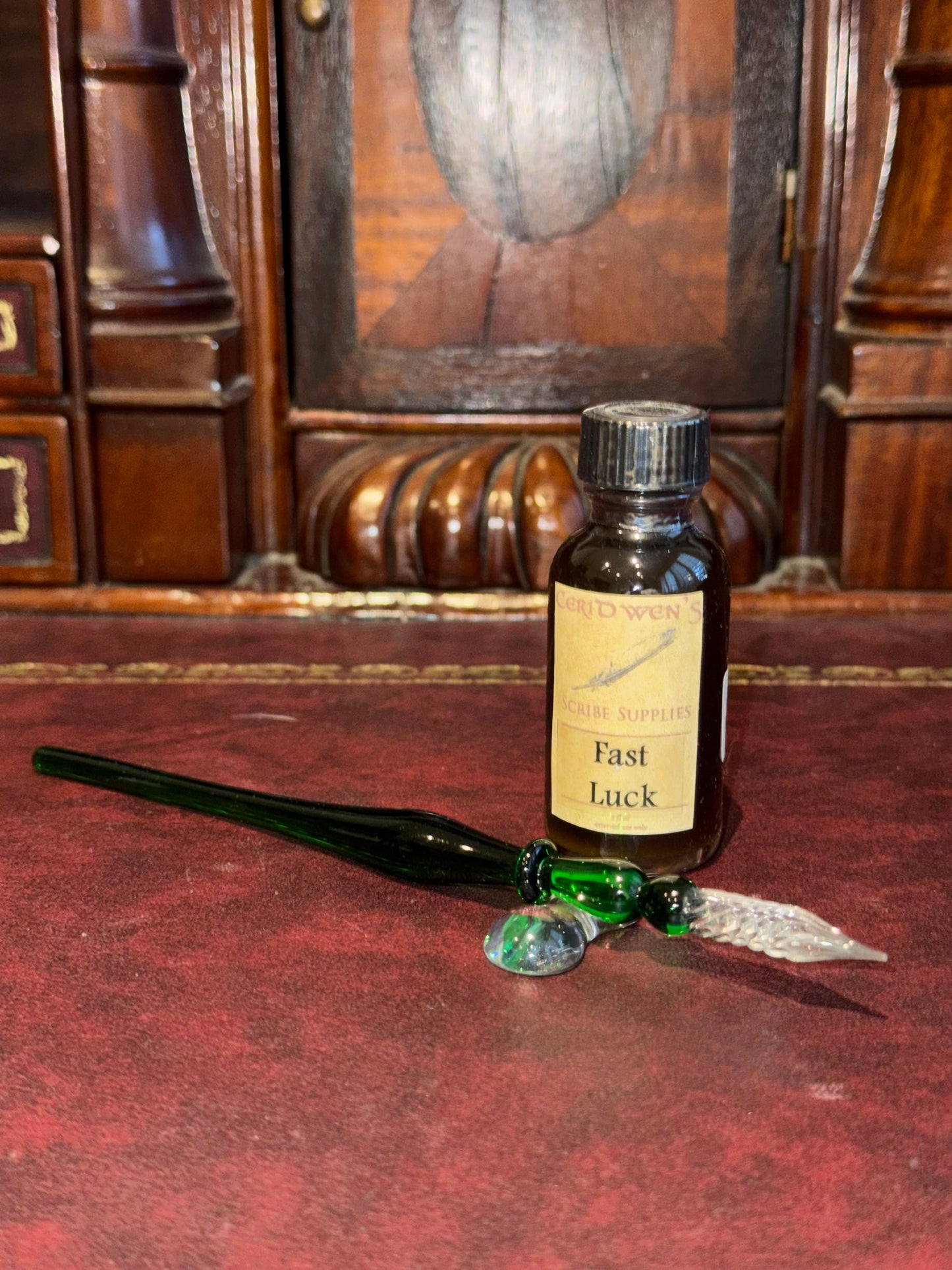 dark green glass dip pen