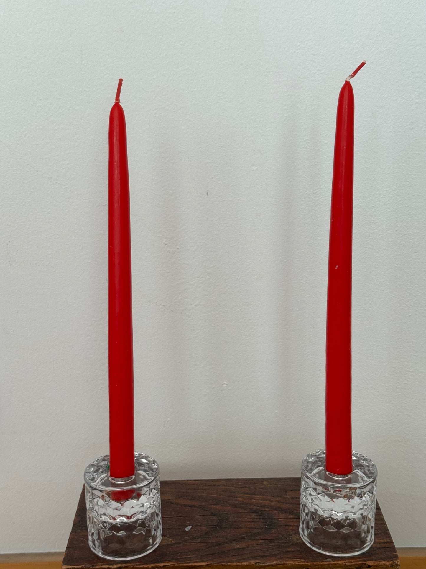 Red Taper Candle - hand dipped