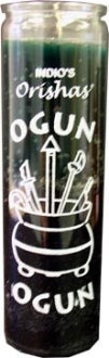 Orishas Ogun Candle - Green/Black