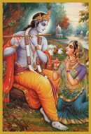 Krishna And Radha Glitter Candle
