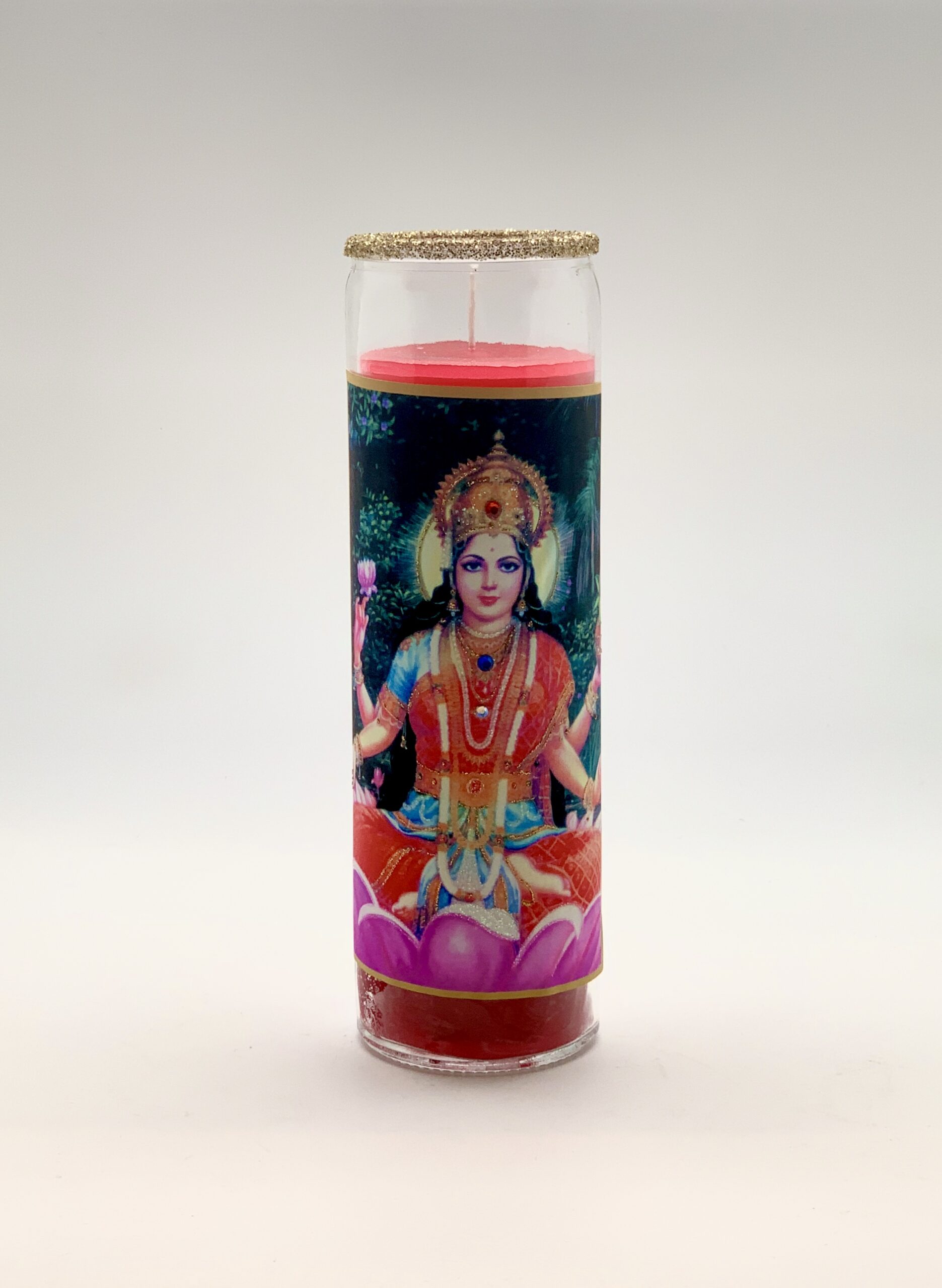 Laxmi: Seated Lotus Glitter Candle