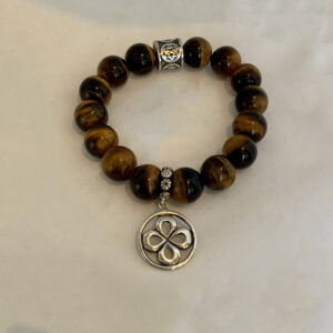 Tigers Eye Bracelet with Sterling Silver Charm