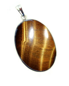Tigers Eye Stone Pendant with Sterling Setting