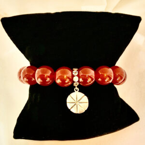 Red Agate polished with Charm