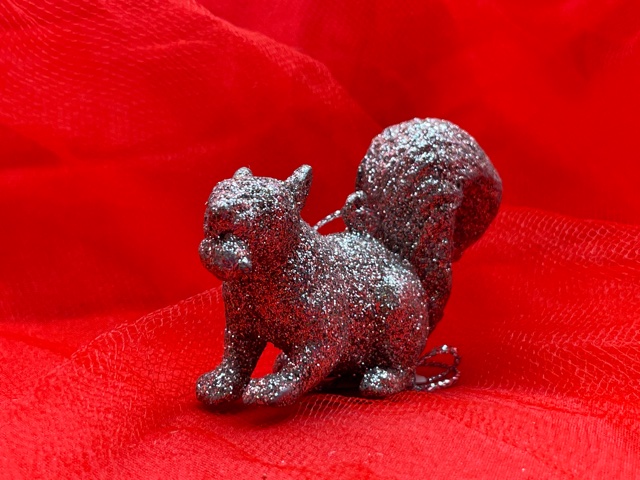 Glitter Squirrel Ornament 