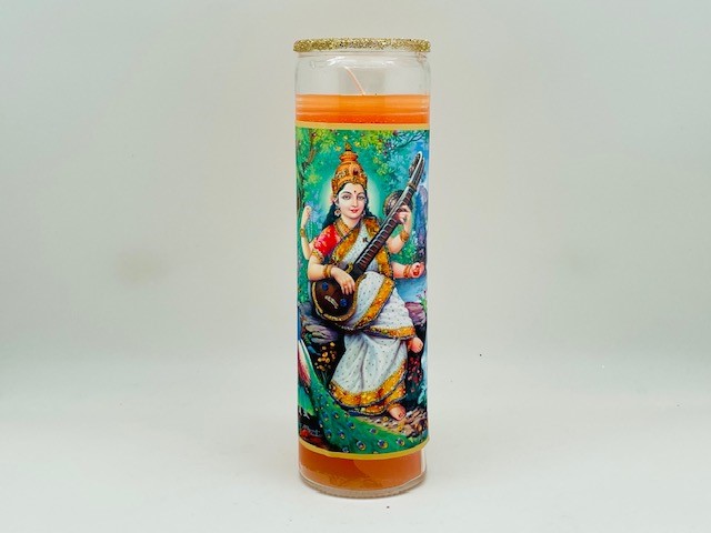 Sarasvati Seated Glitter Candle
